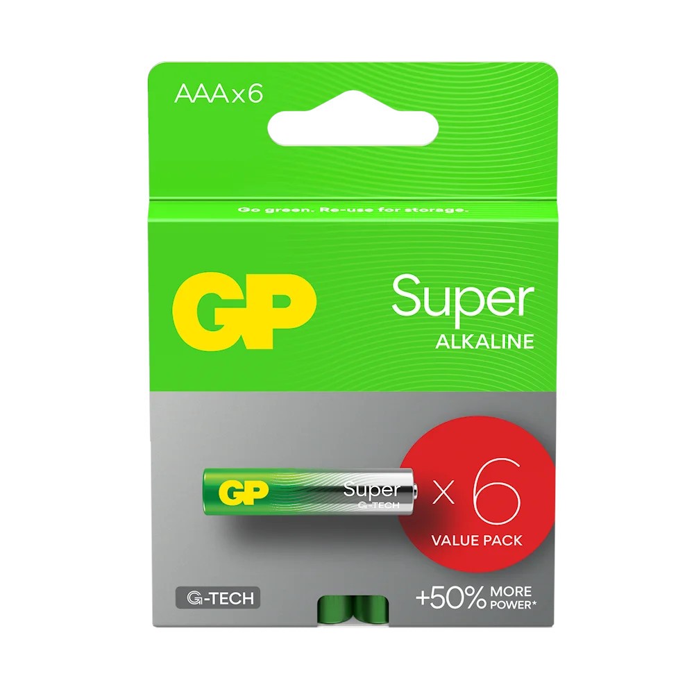Baterie alkaliczne LR03/AAA SUPER 6 pcs (G-TECH) 
