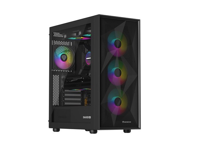 Obudowa Genesis Diaxid 605 ARGB MIDI TOWER USB-C Czarna 