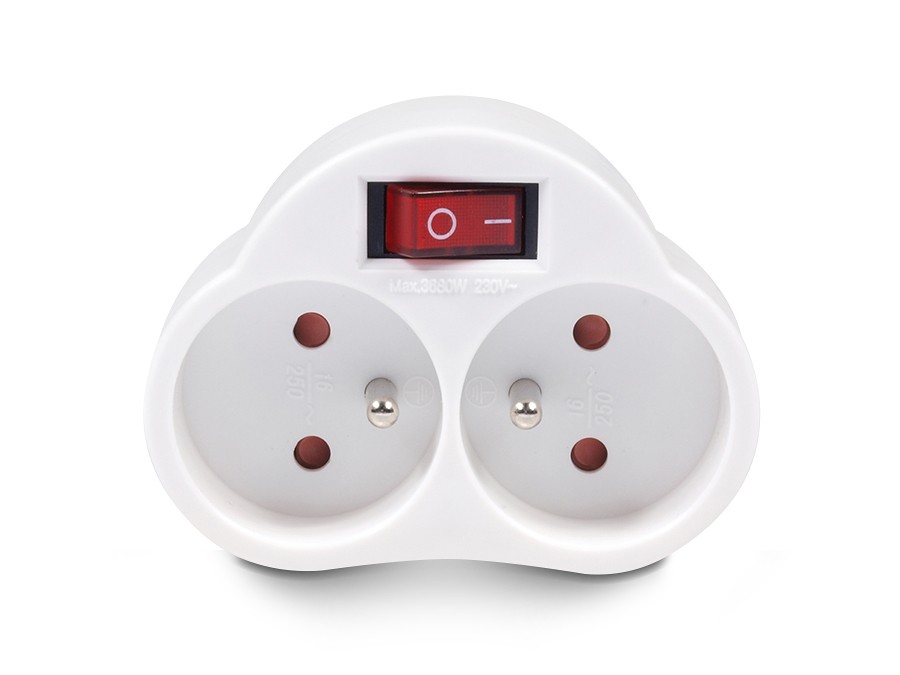 Gniazdko prądowe X2 z wyłącznikiem Energy MCE31 3680W