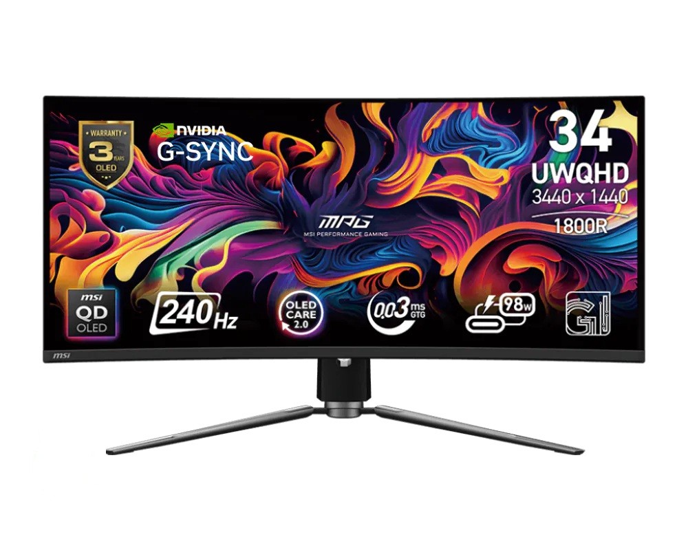 Monitor MPG 341CQPX QD-OLED 34 cale/LED/UWQHD/Zakrzywiony/240Hz/Czarny