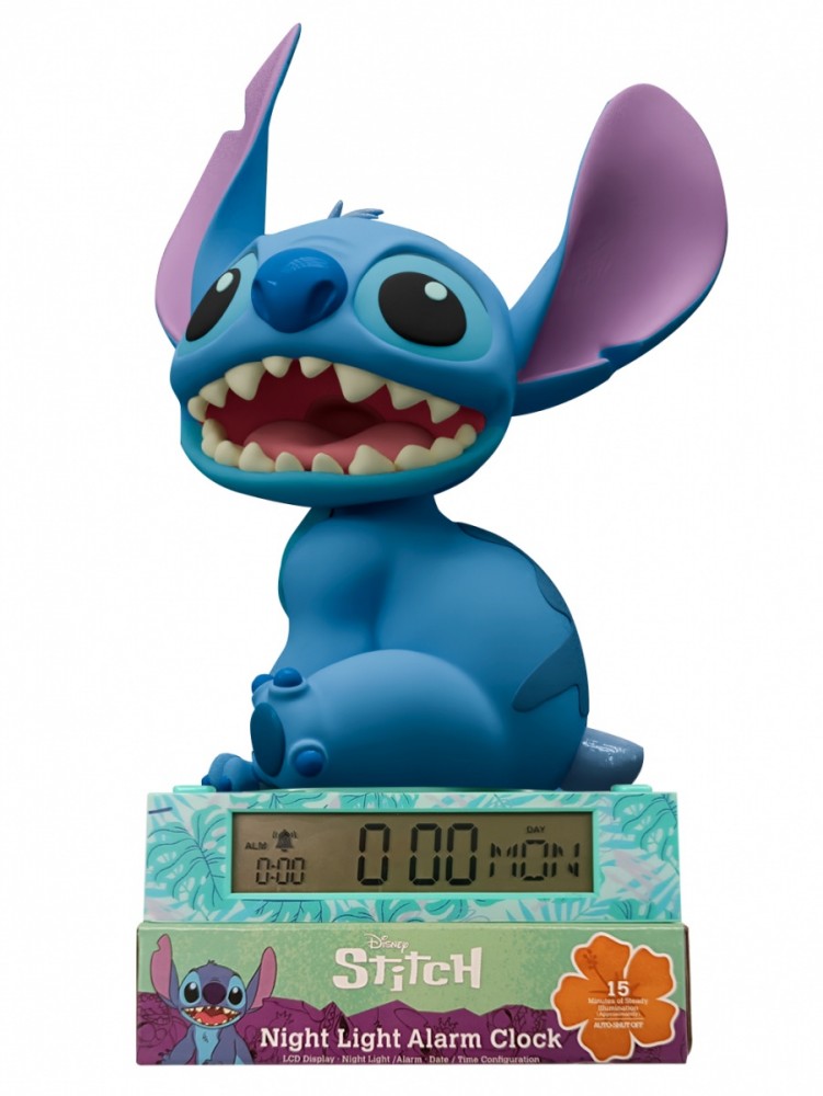 Lampka 3D z budzikiem Stitch 