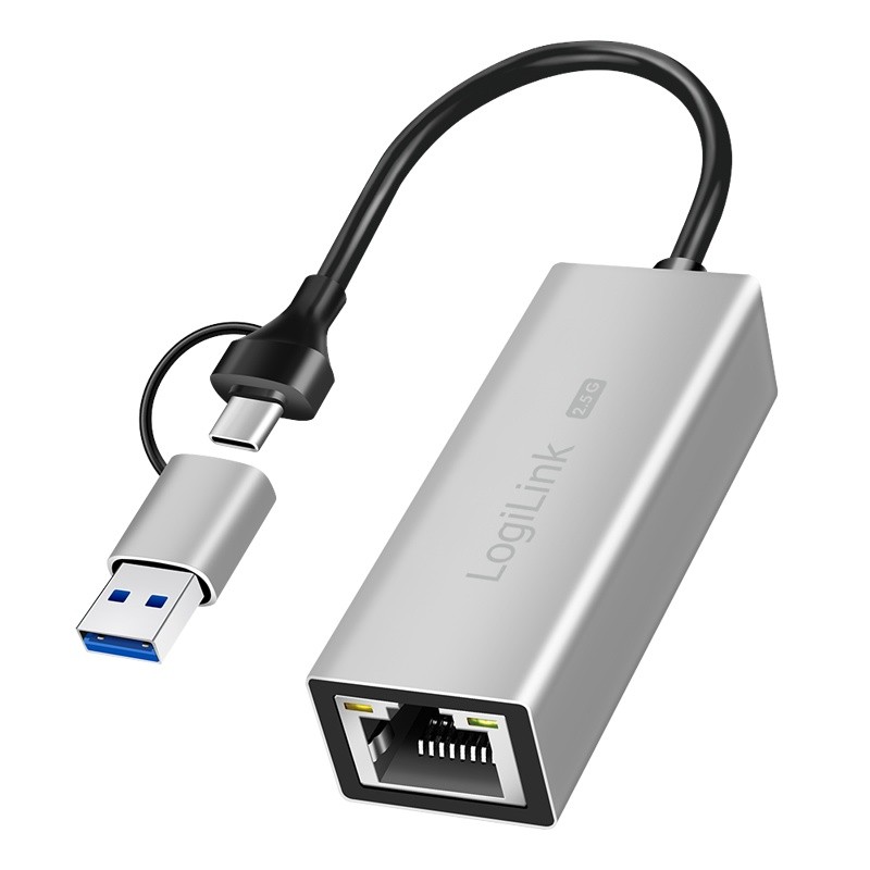 Adapter USB-A/-C do 2,5G Ethernet, szary 