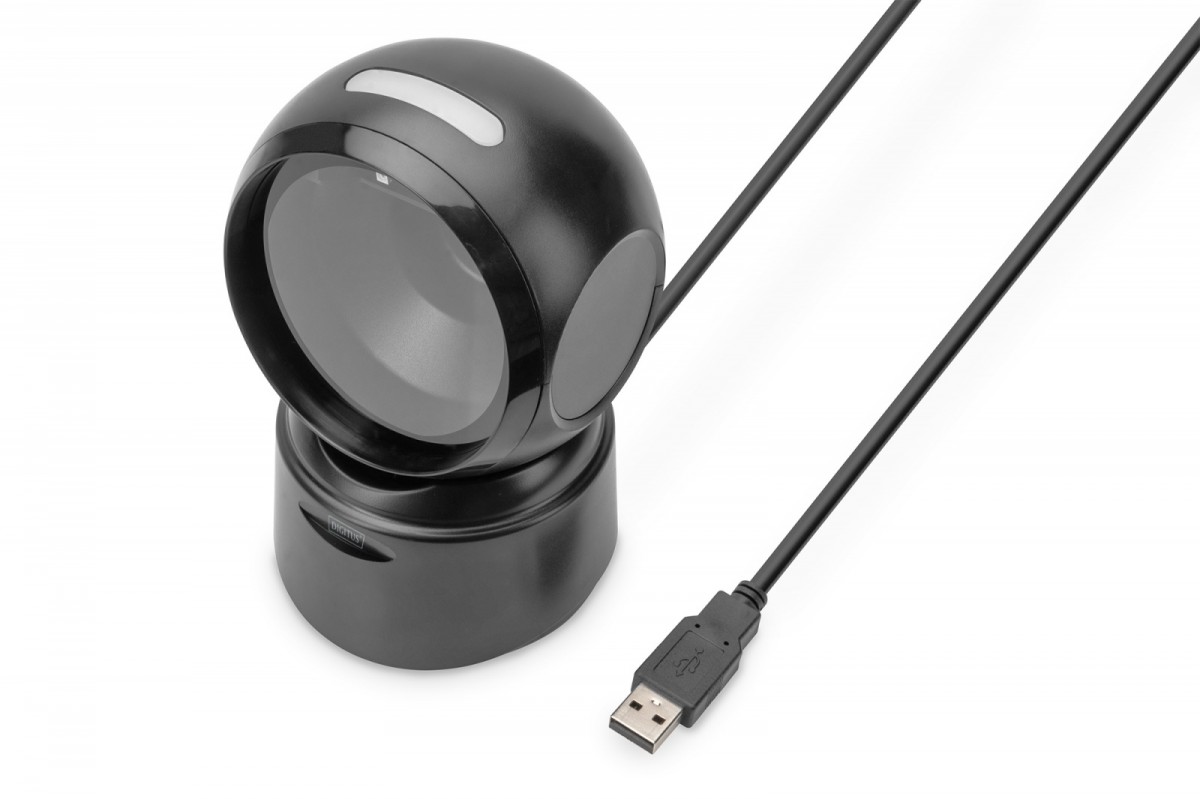 Czytnik kodów kreskowych przewodowy stacjonarny USB-A 1.4m, 1D i 2D, zgodny z kodami QR 
