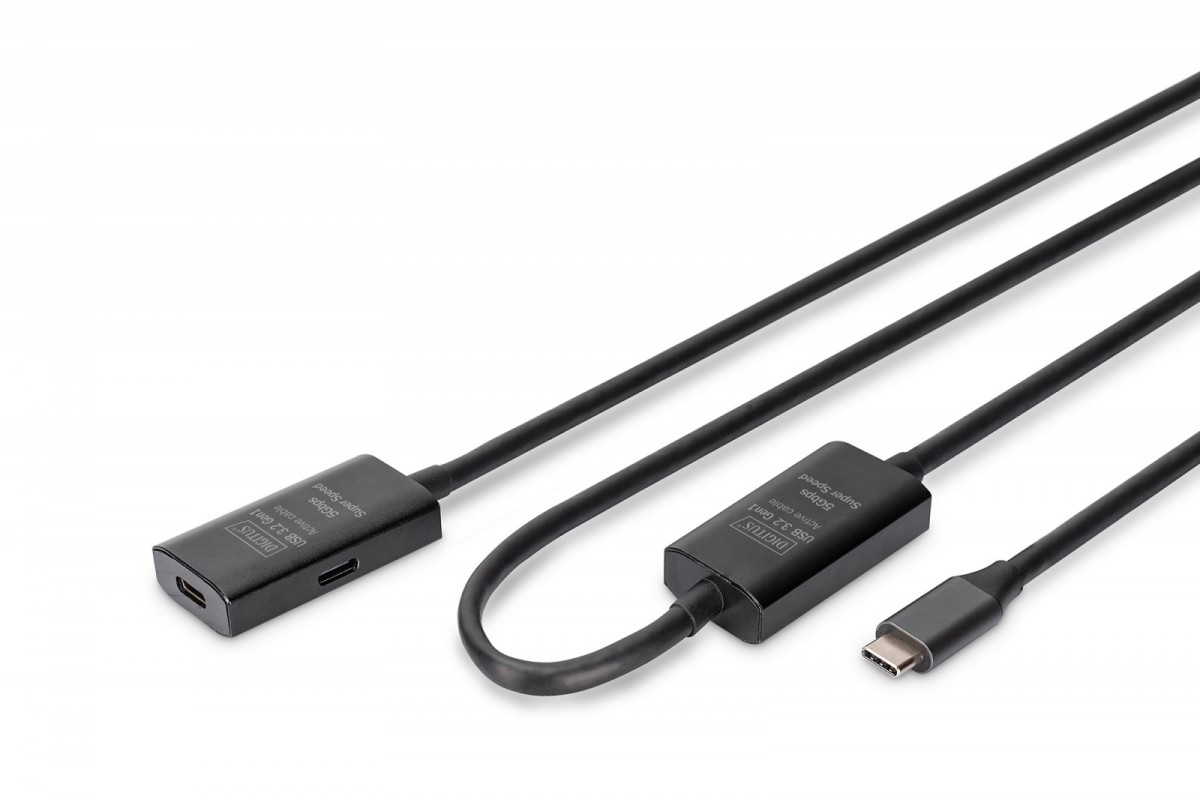 Kabel przedłużający aktywny USB-C - USB-C, USB 3.2 Gen1, 5Gbps, 10m 