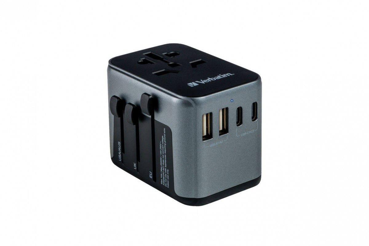 Adapter podróżny UTA-03 49545 180 krajów, ładowarka PD 30W, QC 3.0 3x USB-C , 2x USB-A 