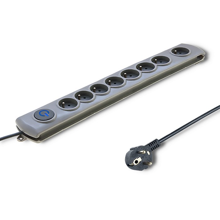 Listwa antyprzepięciowa Quick Switch, 8 gniazd, 1,8m, szara 