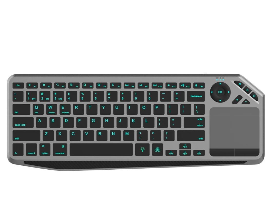 Klawiatura bezprzewodowa BT/RF 2.4GHz touchpad LED 