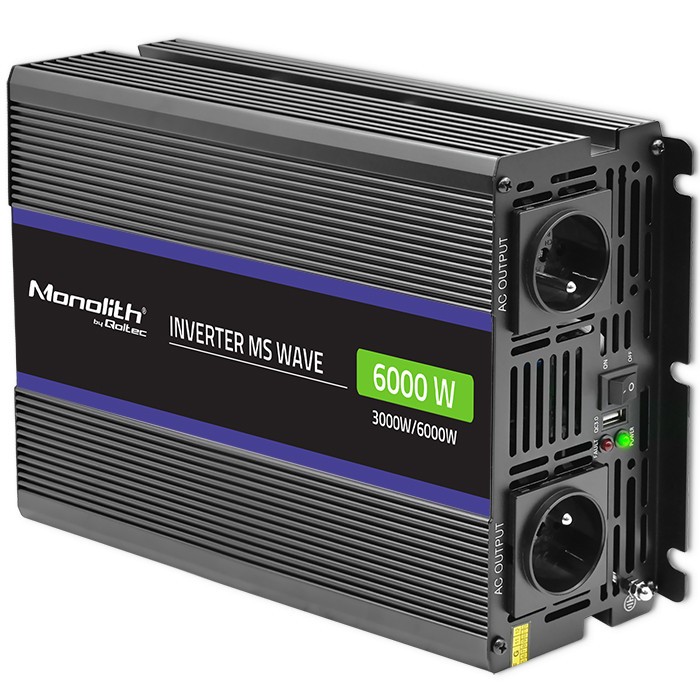 Przetwornica napięcia Monolith 6000 MS Wave | 12V na 230V | 3000/6000W | USB 