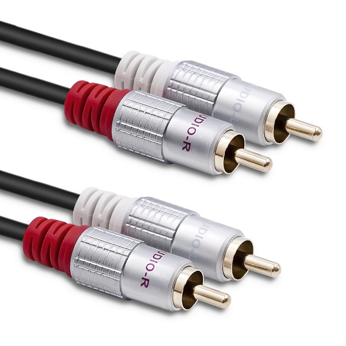Kabel 2xRCA męski / 2xRCA męski | 2m | czarny 