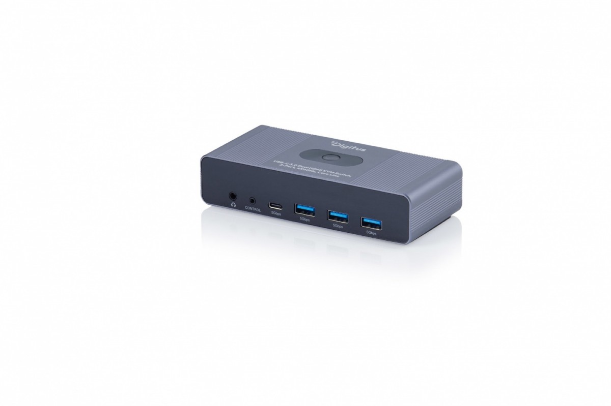 Przełącznik / Switch KVM HDMI 2x2 | UHD 4K@60Hz | 3x USB-A 3.1 Gen1 | 1x USB-C USB 3.1 Gen1 | Audio | Core Line 