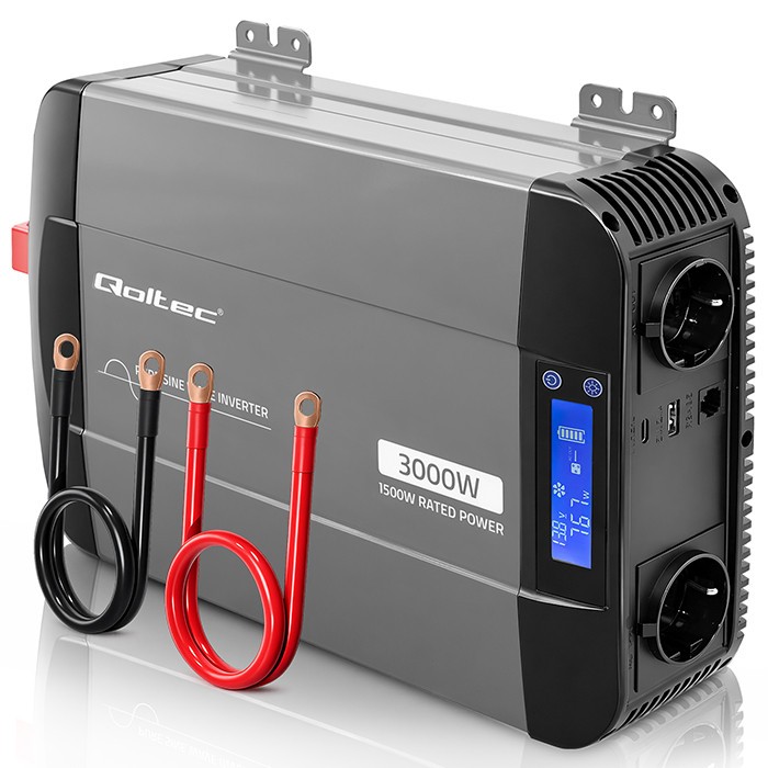 Przetwornica napięcia Pure Sine Wave | 12V na 230V | 1500/3000W 