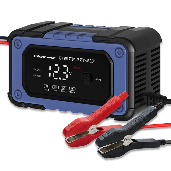 Prostownik do akumulatora z funkcją naprawy | inteligentna mikroprocesowa ładowarka | 12V | 6A | LED | 4 tryby 