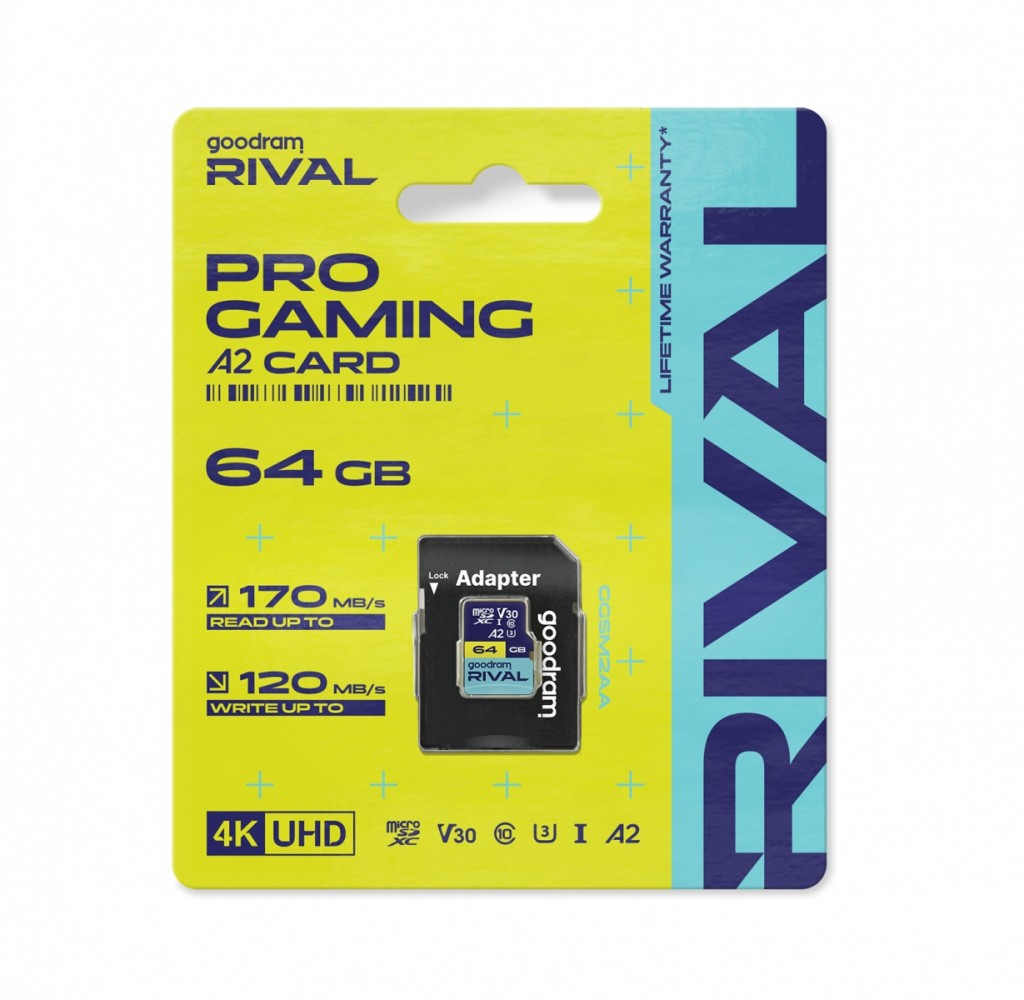 Karta pamięci microSD 64GB Rival UHS-I V30 U3 C10 A2 170/120MBs