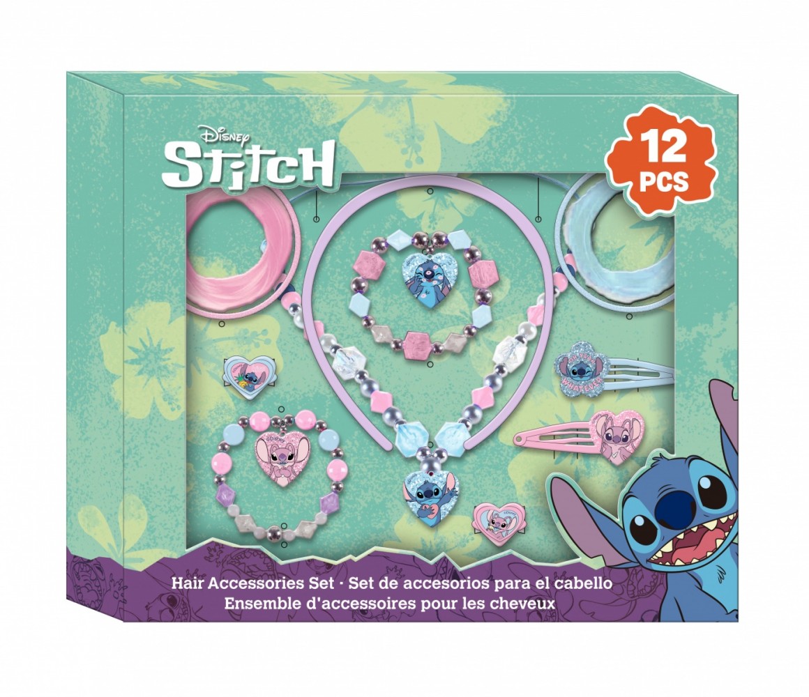 Zestaw biżuterii i akcesoriów do włosów Stitch 