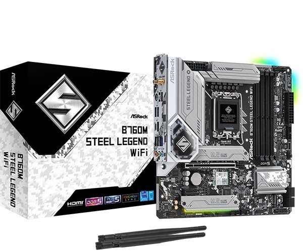 Płyta główna B760M STEEL LEGEND WIFI s1700 4DDR5 DP/HDMI mATX 