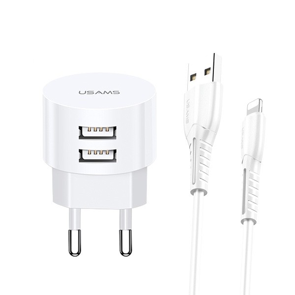 Ładowarka sieciowa T20 2xUSB 2,1A Lightning 
