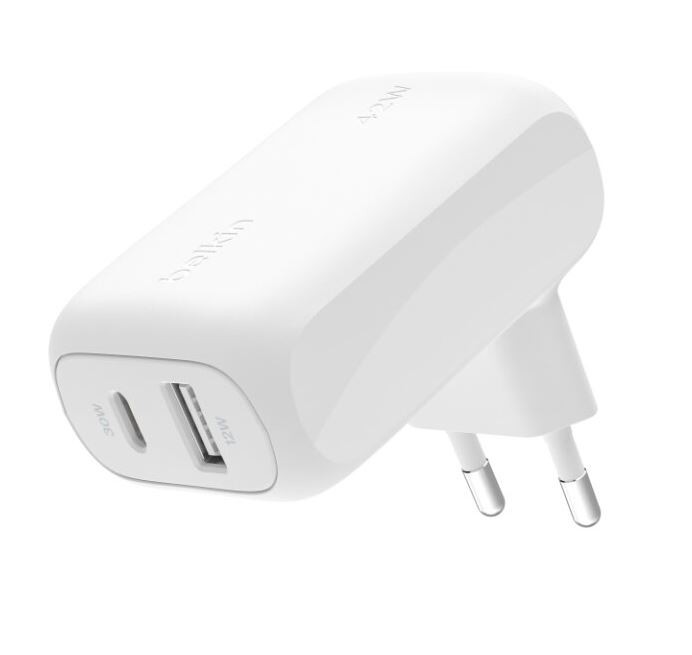 Ładowarka sieciowa BoostCharge 42W USB-C 3 0W USB-A 12W biała 