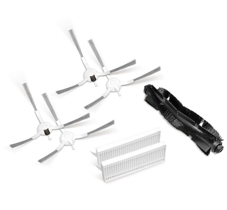 Zestaw szczotek i filtrów do Robota odkurzającego  Tapo RVA102 Główna szczotka ×1 Boczna szczotka (Lewa) ×2 Boczna szczotka (Prawa) ×2 Filtr HEPA ×2