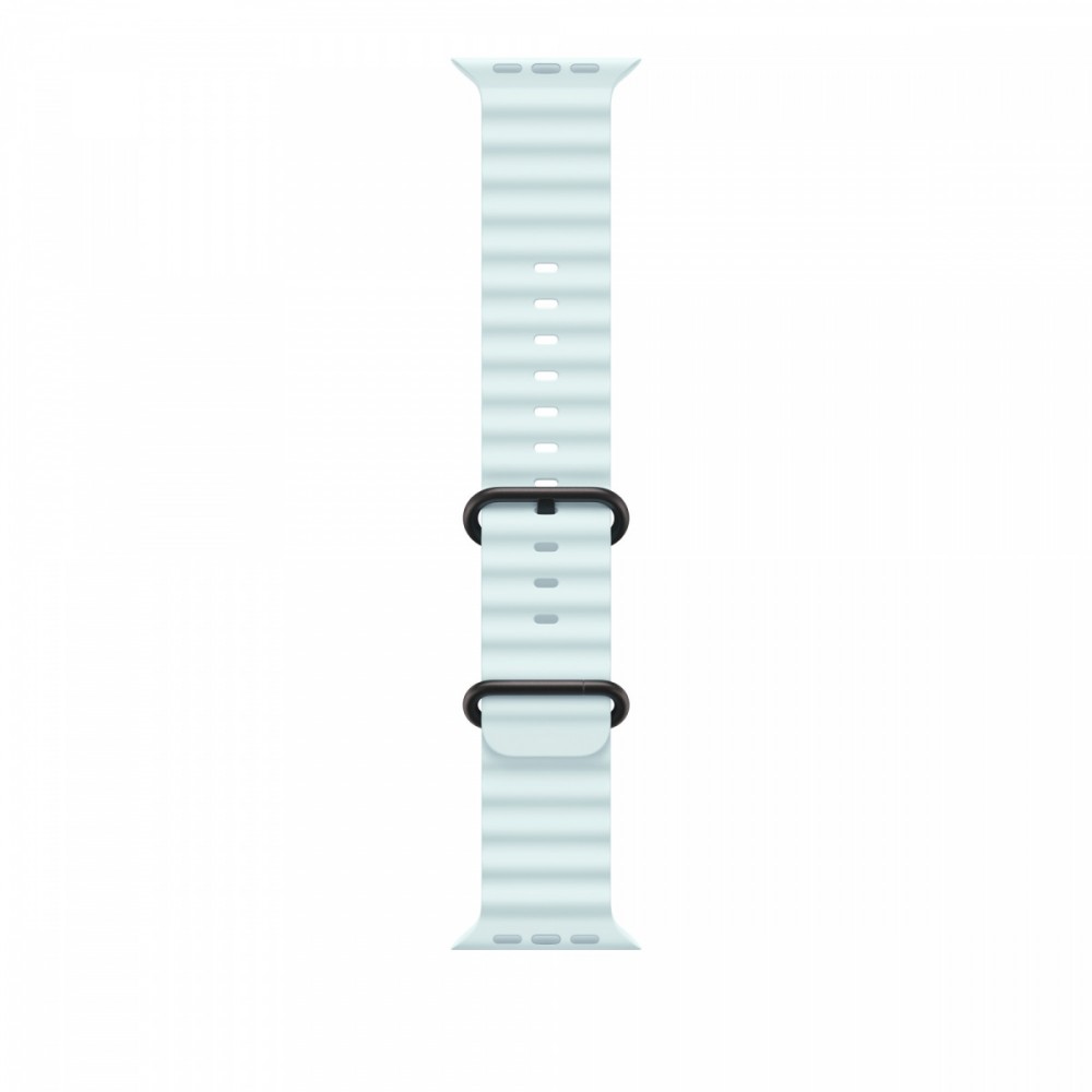 Pasek Ocean w kolorze mroźnego błękitu do koperty 49 mm - elementy z tytanu w kolorze czarnym