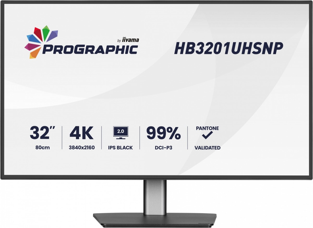 Monitor 31.5 cala ProGraphic HB3201UHSNP-B1 4K,IPS BLACK 2.0,450cd,VESA USB-c dock(PD:96W),HDMI,DP,DAISY/CHAIN,4xUSB,RJ45,3000:1,sRGB:100%,DCI-P3:99%,