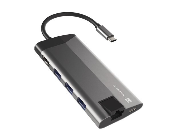 Stacja dokująca Multiport Fowler Plus USB-C PD, 3x USB 3.0, HDMI 4K, RJ45, SD, micro SD 