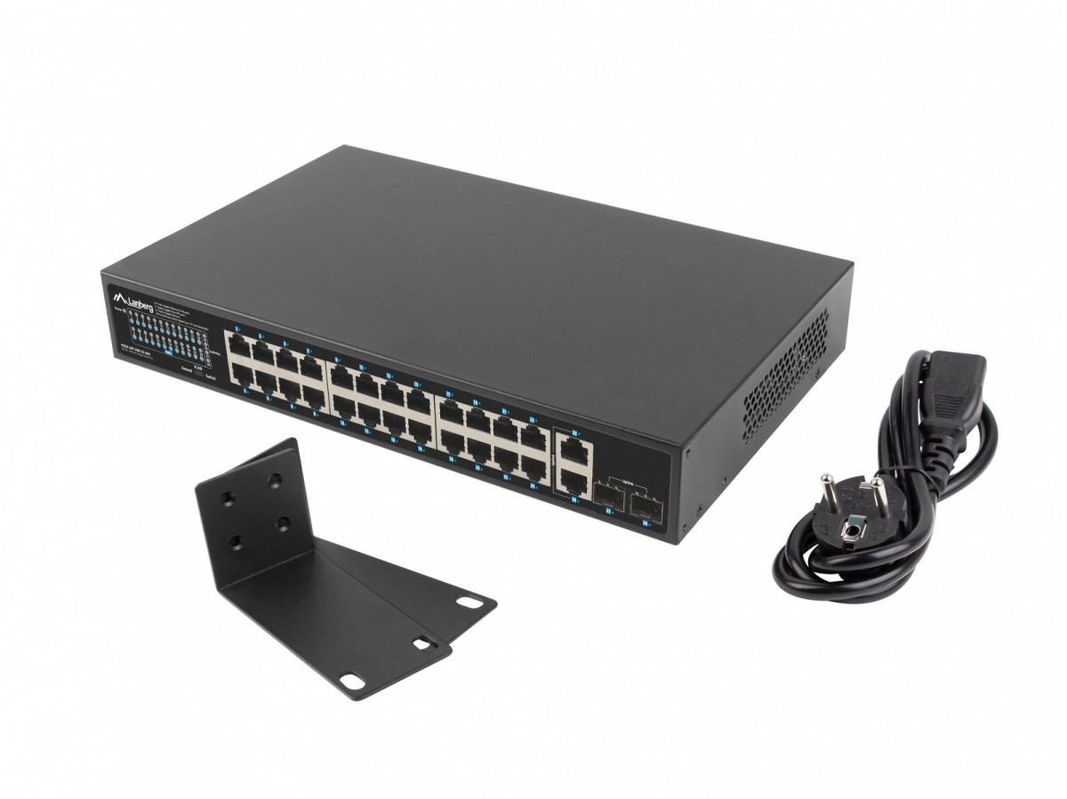 Switch 24x1GB POE+ 2xGB 2xSFP rack 19'' gigabit ethernet 360W 