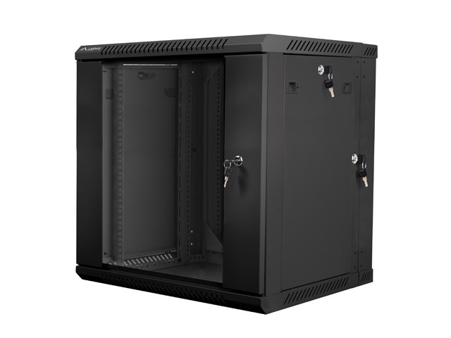 Szafa instalacyjna wisząca dwusekcyjna 19 cali 12U 600X600mm czarna