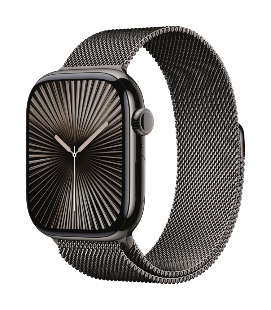 Watch Series 10 GPS + Cellular, koperta 46 mm z tytanu w kolorze łupkowym z bransoletą mediolańską w kolorze łupkowym - rozmiar M/L