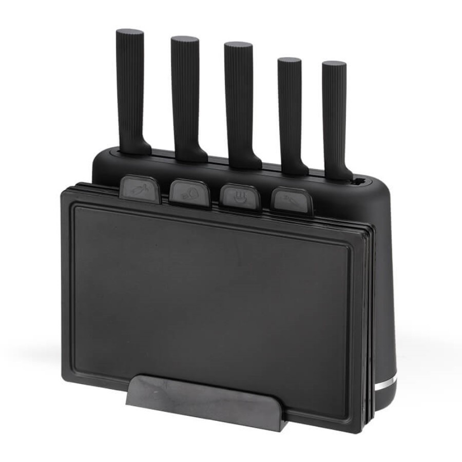 Zestaw noży + desek na podstawce MR-1412-BLACK 