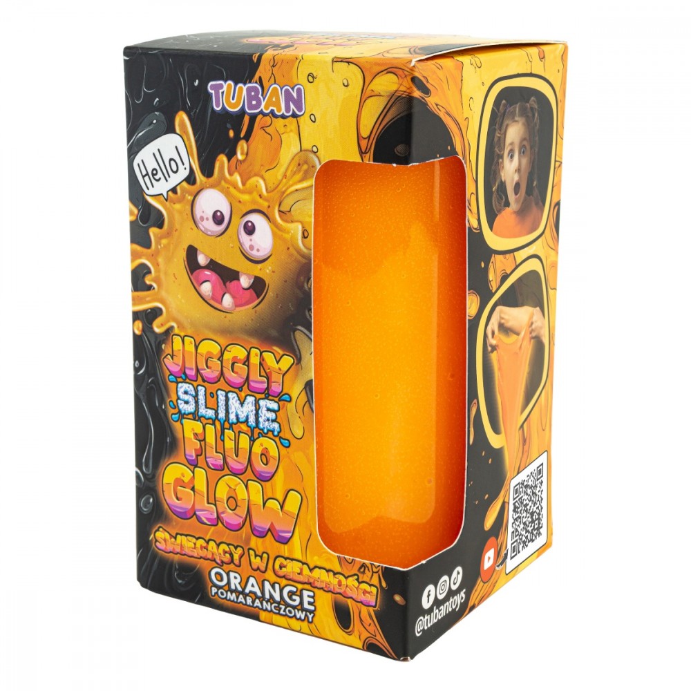 Slime Jiggly Fluo Glow pomarańczowy 430g 