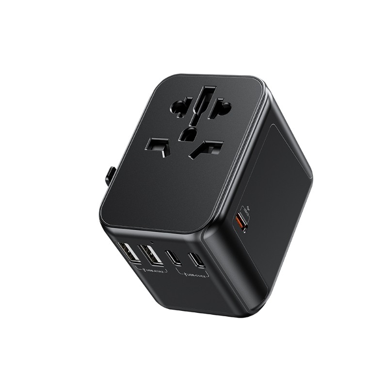 Ładowarka / Adapter podróżny Pop Digital Series  EU / UK / US / AU + 3x USB-C & 2x USB-A 30W Czarny