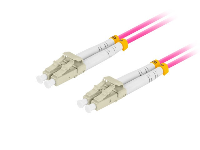 Patchcord światłowodowy Mm Lc/Upc-Lc/Upc Duplex 3.0mm 2m fioletowy