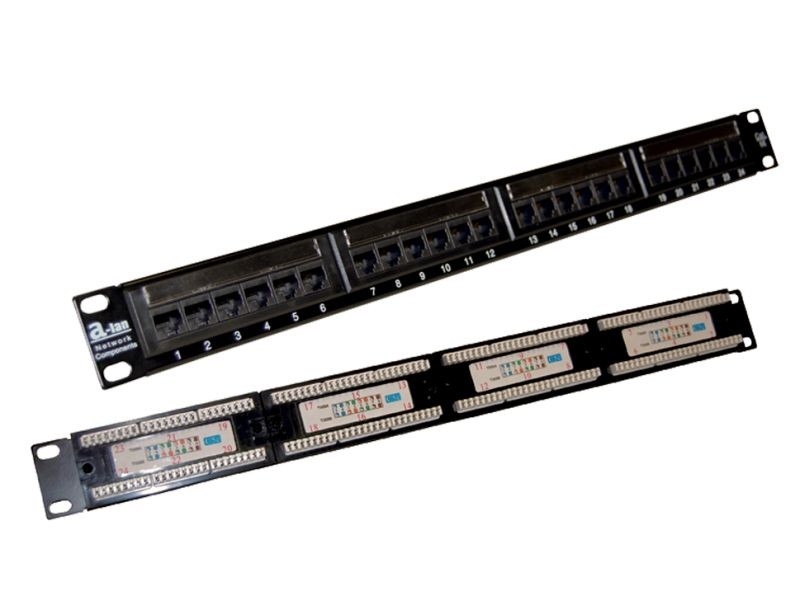 Patch panel UTP kat.5e 24 porty LSA 1U 