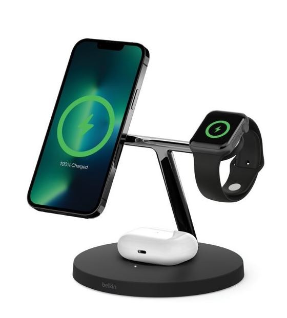 Bezprzewodowa podstawka ładująca BOOST CHARGE PRO 3w1 MagSafe czarna 
