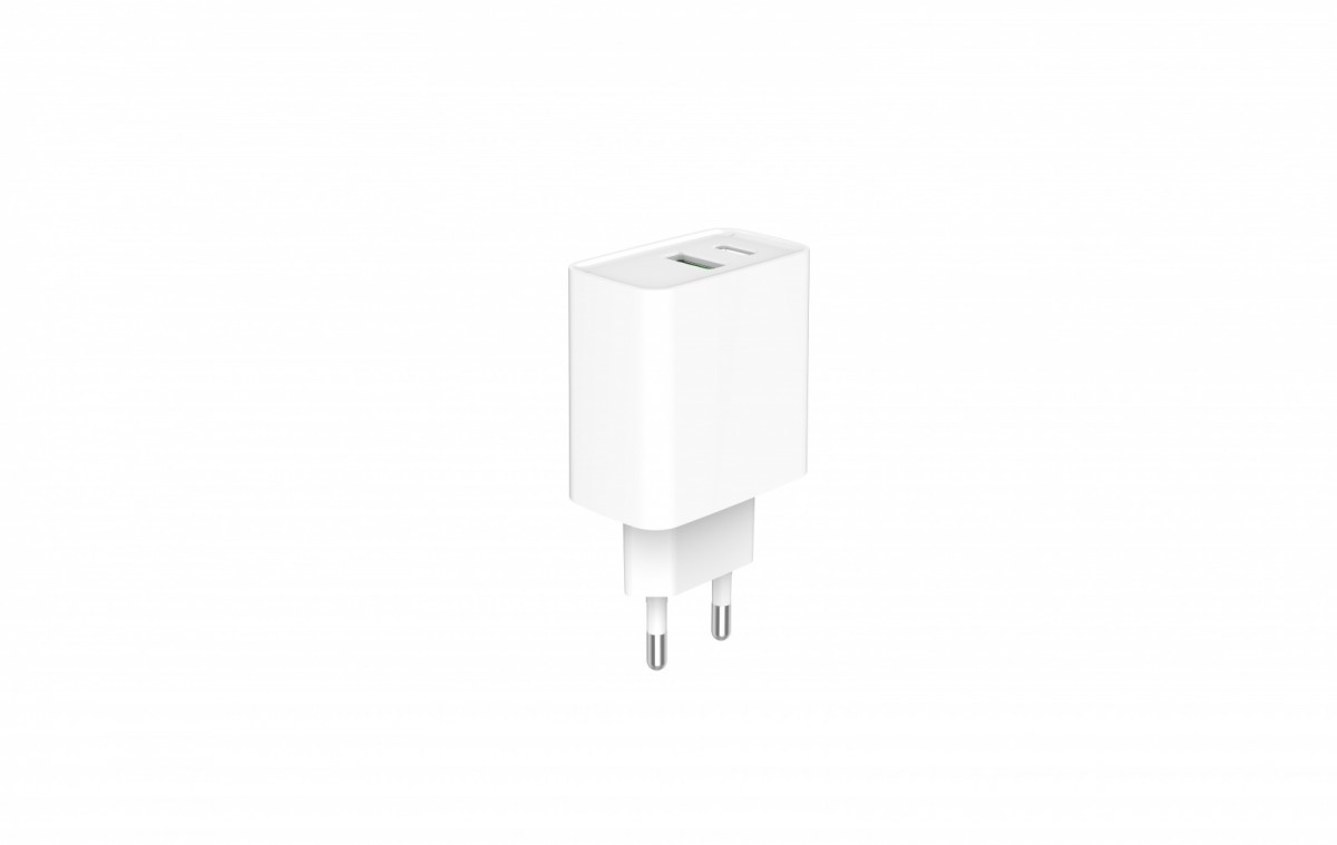 Ładowarka PowerDelivery USB-A USB-C 20W Biała 