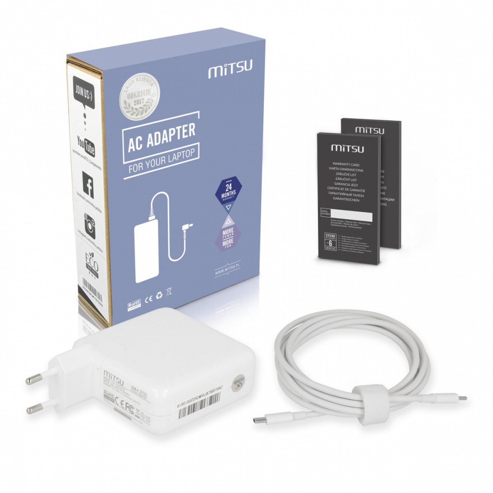 Zasilacz ładowarka do laptopa 87W USB-C 5V-9V-12V-15V/3A, 20V/3.25A, 20.2V/4.3A PD
