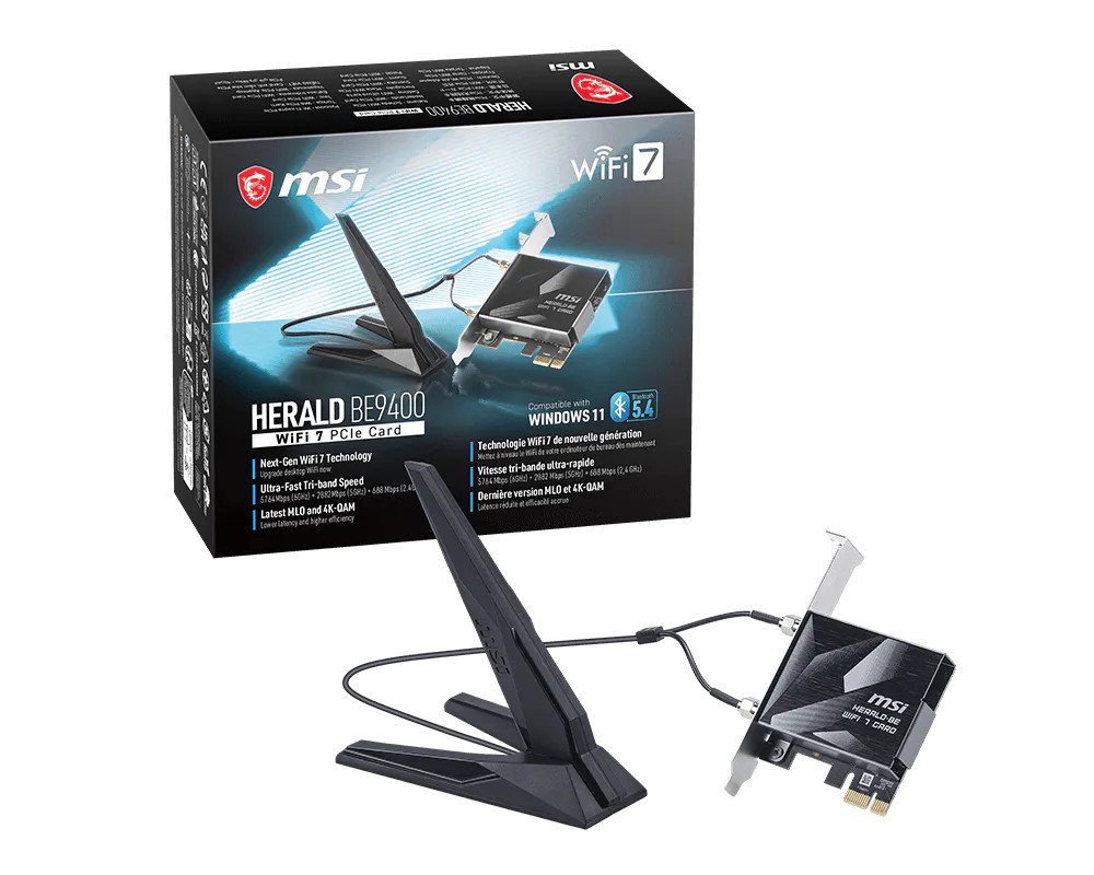 Karta sieciowa Herald BE9400 WiFi 7 PCIe 
