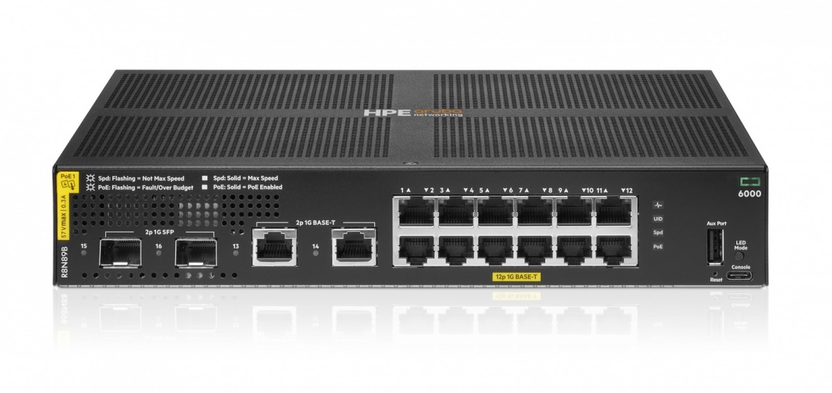 Przełącznik Aruba Networking 6000 12G Class4 PoE 2G/2SFP 139W R8N89B