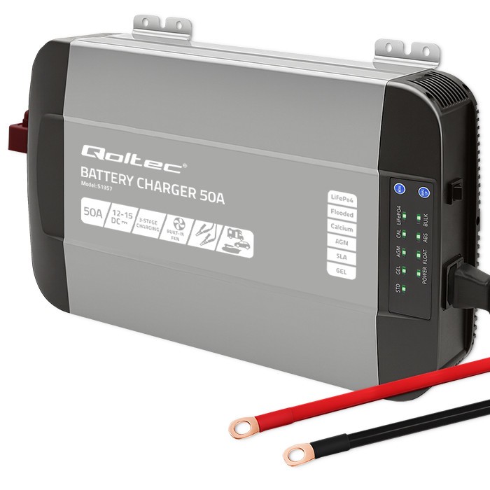 Inteligentna ładowarka do akumulatorów LiFePO4 AGM GEL SLA | 50A | 12V 