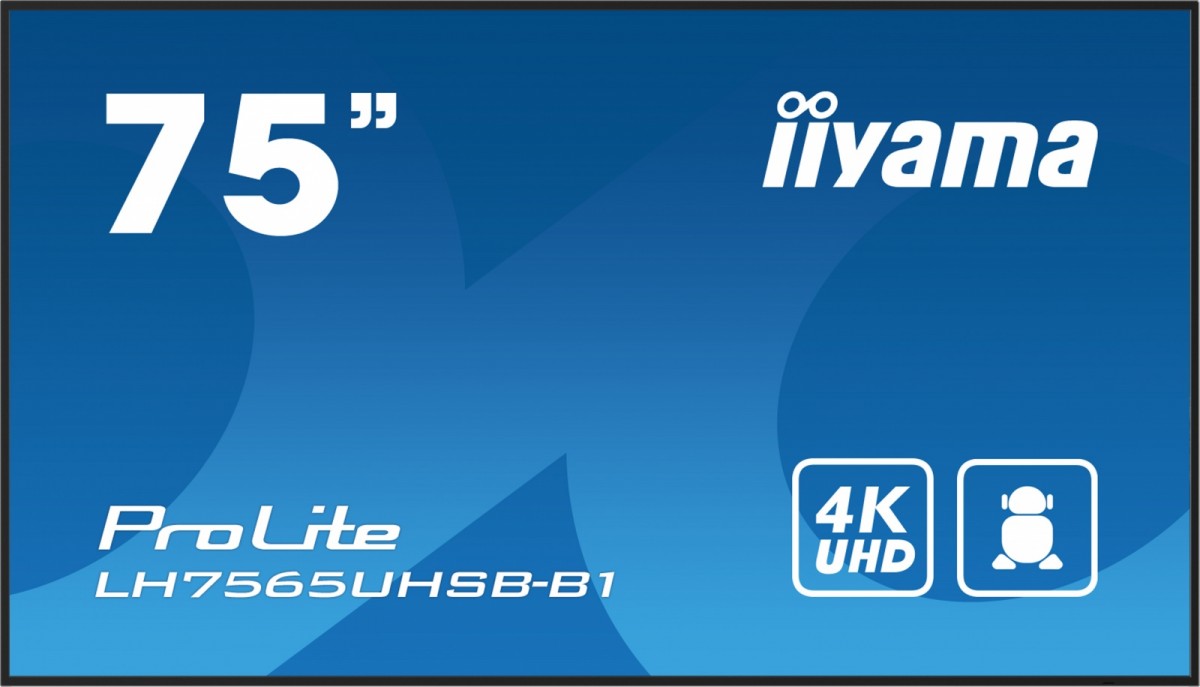 Monitor 75 cali LH7565UHSB-B1, 24/7, IPS, ANDROID 11, 4K, 800cd, iiSignage2, SDM, 2x HDMI, DP, 2x USB,2x 10W, RJ45, WiFi, 4/32GB, PION/POZIOM, 400x400(vesa)
