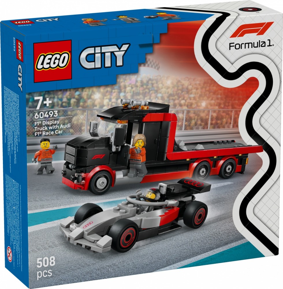 Klocki City 60493 Ciężarówka F1 z bolidem Audi F1 