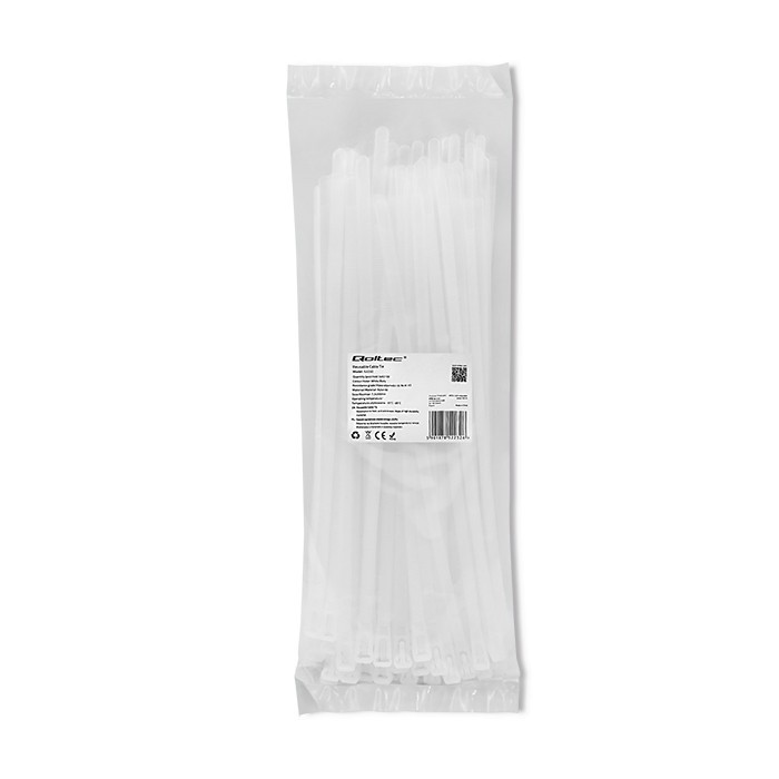 Opaski zaciskowe wielorazowe/trytytki | 7.2*300mm | Nylon UV |   Białe 