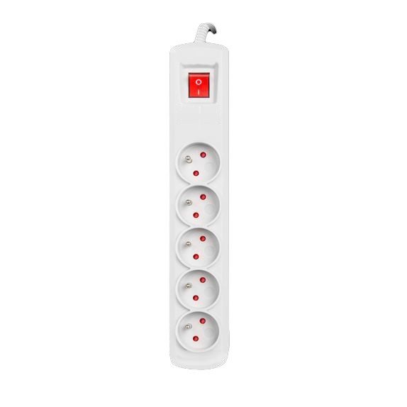 Listwa zasilająca R5 3m wtyk prosty 5x230V PL szara 