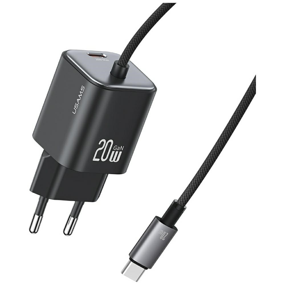 Ładowarka sieciowa JC Series CC261 20W GaN Fast Charger wbudowanykabel USB-C czarna 