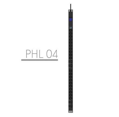 Listwa zasilająca rack pdu 19"  16a 20x iec c13 4 x iec c19 3m  IEC 309 miernik pionowa 
