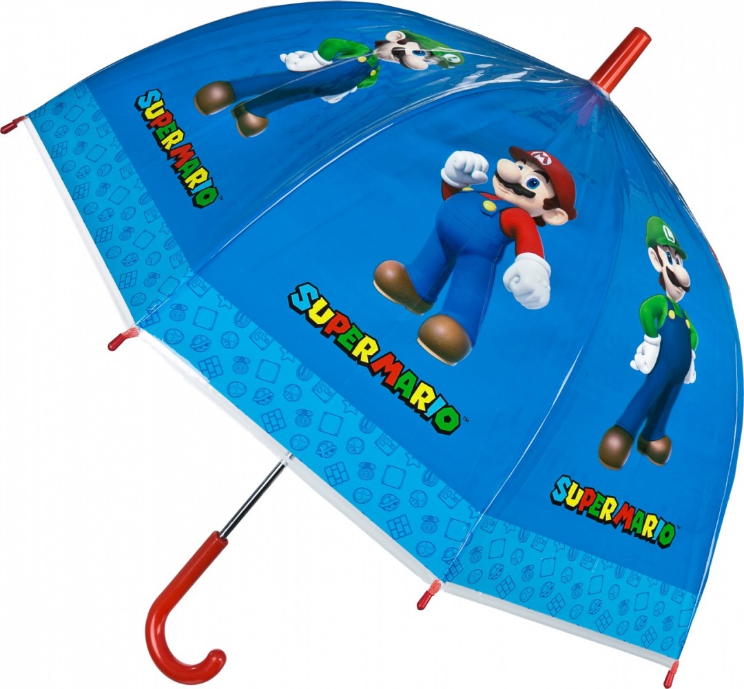 Parasolka przezroczysta manualna Super Mario 