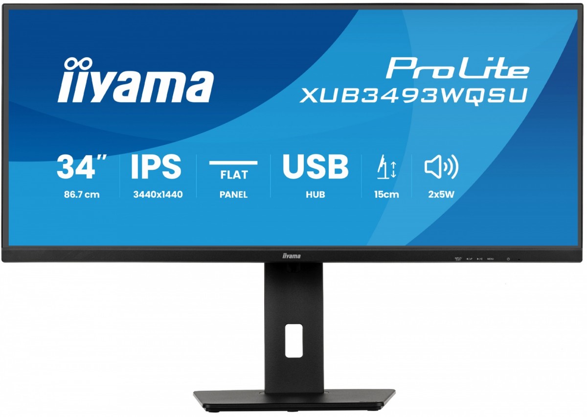 Monitor ProLite 34 cale XUB3493WQSU-B6 IPS,UWQHD,DP,2xHDMI,HAS,21:9,400cd,   120Hz,1000:1,1ms, USB HUBx4, 2x5W,