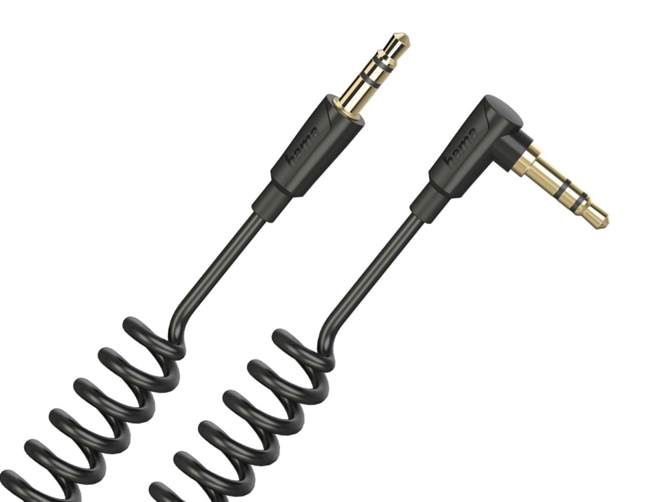 Kabel spiralny Jack kątowy 3,5mm 1,5m 