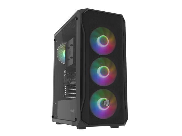 Obudowa Fury Shobo SH4F RGB Midi Tower z oknem Czarna 