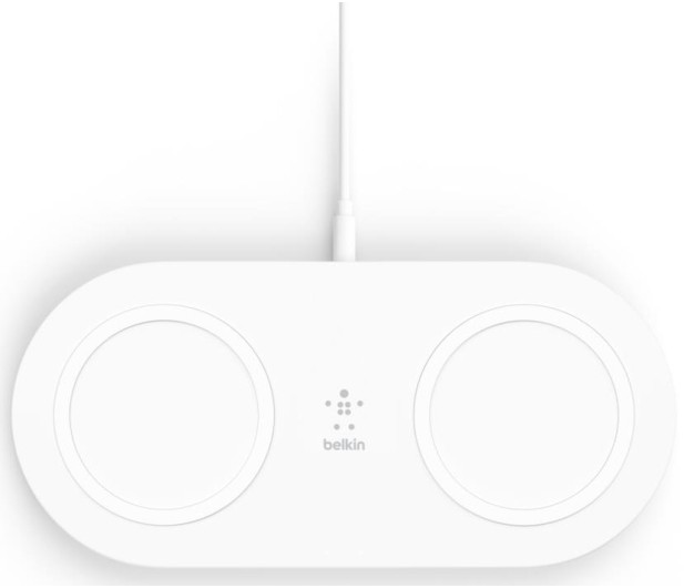 Ładowarka bezprzewodowa 2 x 15W biała